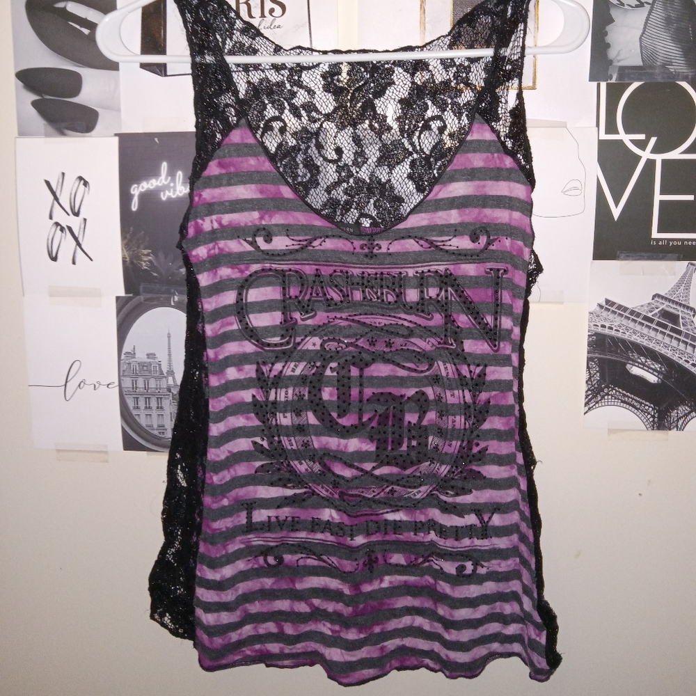 ♡♡Crash & Burn clothing lace tank top.